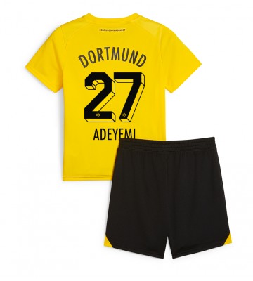 Lacne Dětský Futbalové dres Borussia Dortmund Karim Adeyemi #27 2023-24 Krátky Rukáv - Domáci (+ trenírky)